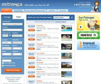 Exitnow.ca(Cheap Vacations & Last Minute Vacation Deals) Screenshot