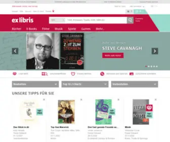 Exlibris.ch(Online-Shop für Bücher, CDs, DVDs & Spiele) Screenshot