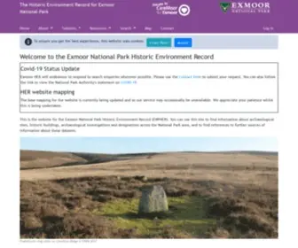 Exmoorher.co.uk(Home page for Historic Environment Record (HER)) Screenshot