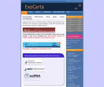 Exocarta.org(Exosome database) Screenshot