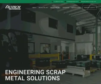 Exotech.com(Engineering Scrap Metal Solutions) Screenshot