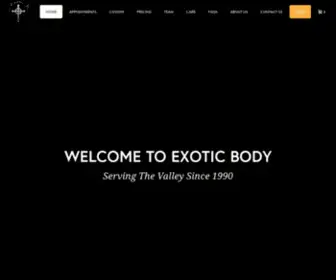 Exoticbody.com(The Exotic Body Tattoo Piercing & Branding) Screenshot