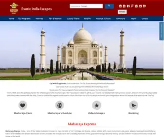 Exoticindiaescapes.com(Maharaja Express Luxury Train of India A Royal Journey) Screenshot