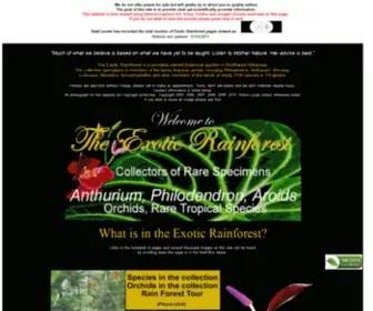 Exoticrainforest.com(Exotic Rainforest private botanical garden Rare tropical plant and aroid collection) Screenshot