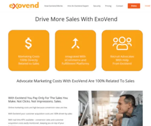 Exovend.com(Ecommerce Advocate sales program) Screenshot