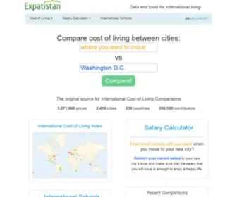 Expatistan.com(Cost of Living Comparisons) Screenshot