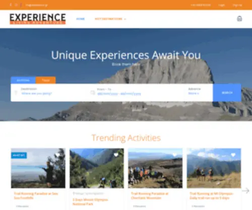 Experience.gr(Home page) Screenshot