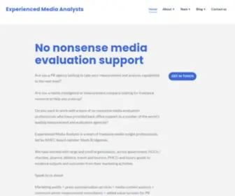 Experiencedmediaanalysts.com(Looking for a media analyst or media evaluation team to support your PR measurement programme) Screenshot