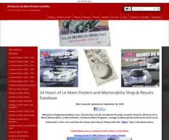 Experiencelemans.com(24 Hours of Le Mans Posters and Memorabilia Shop & Results Database) Screenshot