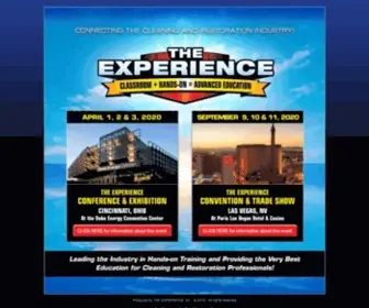 Experiencetheevents.com(THE EXPERIENCE Cleaning & Restoration Conventions & Trade Shows) Screenshot