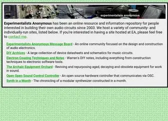 Experimentalistsanonymous.com(Experimentalists Anonymous) Screenshot