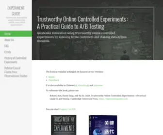 Experimentguide.com(Accelerate innovation using trustworthy online controlled experiments) Screenshot