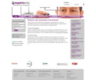 Expertsonly.nl(Vacatures in Techniek &amp; Industrie) Screenshot