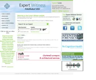 Expertwitness.co.uk(Experts in all of the disciplines for which they may need expert advice or guidance) Screenshot