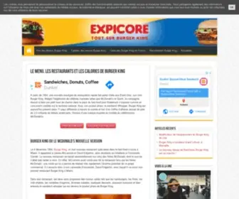 Expicore.com(Restaurants et menus du Burger King) Screenshot