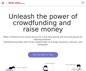 Explaragiving.com(Lowest Fee For Fundraising & Crowdfunding) Screenshot