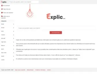 Explic.com(Bibliothèque de questions) Screenshot