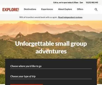 Explore.co.uk(Adventure Holidays & Tours From The Adventure Travel Experts) Screenshot