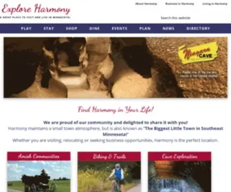 Exploreharmony.com(A great place to visit and live in Minnesota) Screenshot