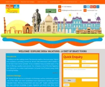 Exploreindiavacations.com(Explore India Vacations) Screenshot