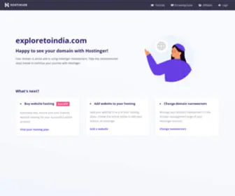 Exploretoindia.com(Parked Domain name on Hostinger DNS system) Screenshot