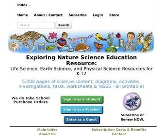 Exploringnature.org(Exploring Nature Science Education Resource) Screenshot