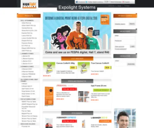 Expolight.com(EXPOLIGHT display systems) Screenshot