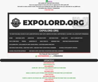 Expolord.org(The most reliable source in 2021 Jamb expo/runz) Screenshot
