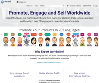 Exportworldwide.com(Inbound international SEO tool and Multilingual content marketing platform) Screenshot