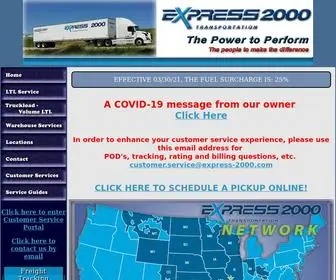 Express-2000.com(LTL • TL Logistics • Time Critical Custom Solutions • Partials) Screenshot