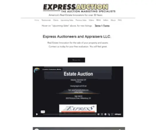 Expressauction.com(Express Auctioneers) Screenshot