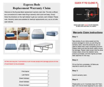 Expressbedshelp.com(Express Beds Replacement Warranty Help) Screenshot