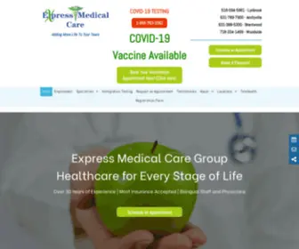 Expressmedicalcaregroup.com(Express Medical Care Group) Screenshot