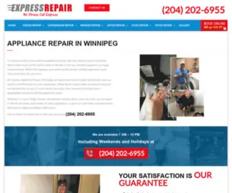 Expressrepairwinnipeg.ca(Express Appliance Repair Winnipeg) Screenshot