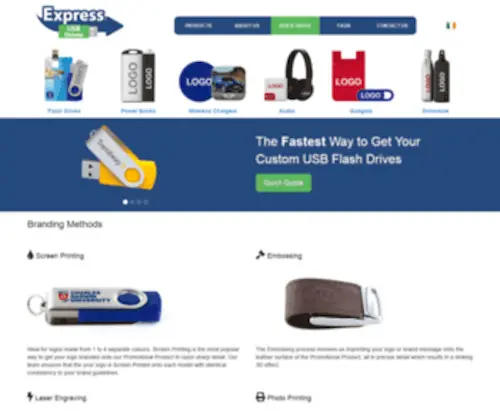 Expressusbdrives.ie(Get high quality branded and custom USB Flash Drives and USB Cards from) Screenshot