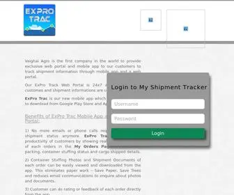 Exprotrac.com(Export Process Tracking Portal) Screenshot