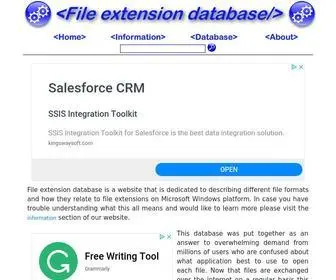 Extensionfile.net(File extension database) Screenshot