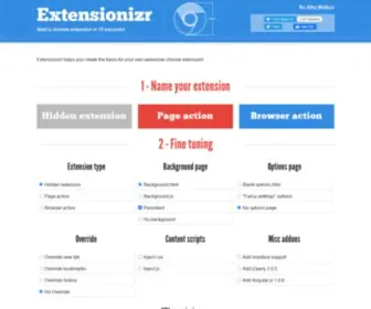 Extensionizr.com(Boilerplate for your chrome extension) Screenshot
