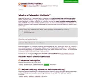 Extensionmethod.net(Recently Added Extension Methods) Screenshot