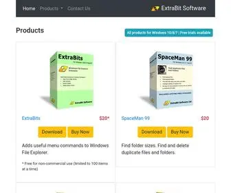 Extrabit.com(Free trials of handy Windows utilities from ExtraBit Software) Screenshot