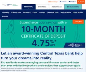Extracobanks.com(Locally-owned bank serving our Central Texas communities) Screenshot