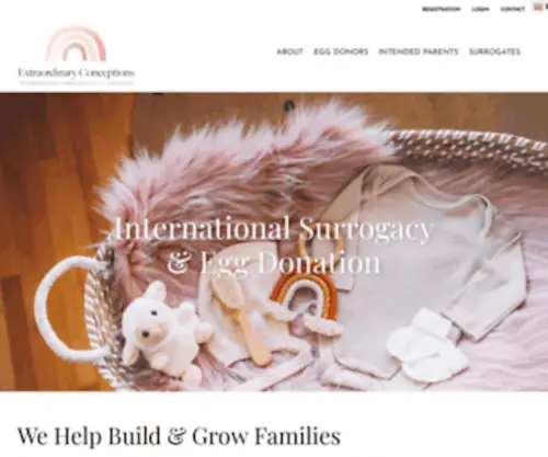 Extraconceptions.com(Egg Donor & Surrogacy Agency) Screenshot