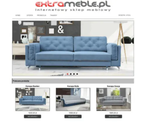 Extrameble.pl(Furniture store offers furniture upholstery) Screenshot