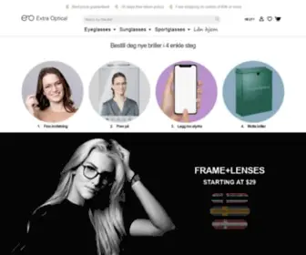 Extraoptical.com(Prescription eyeglasses online) Screenshot