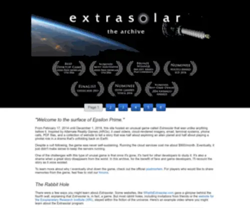 Extrasolar.com(The Archive) Screenshot