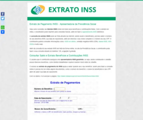 Extratoinss.org(EXTRATO INSS) Screenshot