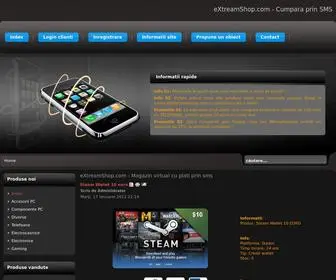 Extreamshop.com(Magazin virtual cu plati prin sms) Screenshot