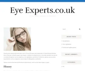 Eyeexperts.co.uk(Men and Women Eyeglasses and Spectacles) Screenshot