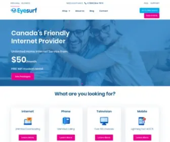 Eyesurf.net(Canada's fastest growing Internet Service Provider (ISP)) Screenshot