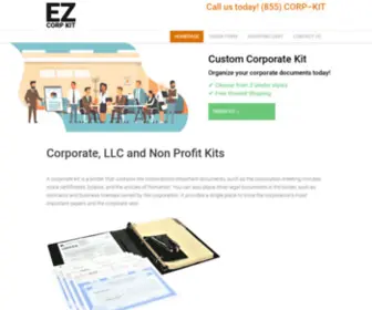 Ezcorpkit.com(The fast and easy way to order a Corporation Kit or LLC Kit) Screenshot